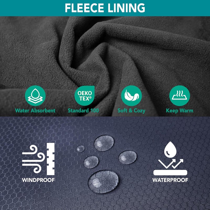 Suncube Swim Parka Boy Girl, Unisex Kids Hooded Changing Robe with Warm Fleece Lining for Swimming, Surfing, Water Sports - Image 4